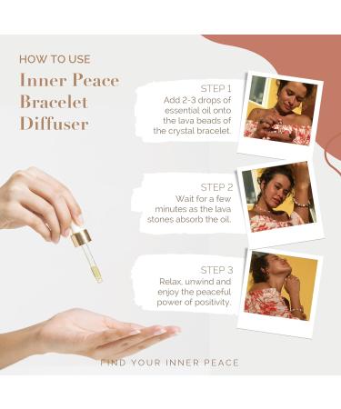 Crystal Bracelet Gift Set - Essential Oil Diffuser with Lava Stone & Red Jaspis - Perfect Gifts for Women & Teens - 17.5cm Inner Peace - Buy Online on GoSupps.com