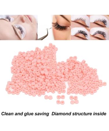 200PC Diamond-Shaped Eyelash Extension Adhesive Cups - Disposable Pink Holders for Professionals | Premium Quality & International Shipping - Buy Online on GoSupps.com