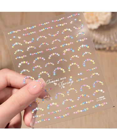 Fovolat Flower Stickers for Nails | French Style Flower Stickers Self-Adhesive - Spring Summer Flower Nail Design Manicure Tips Nail Decor Accessories for Home Salon - Buy Online on GoSupps.com