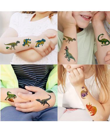 Glitter Dinosaur Tattoos for Boys - Fun Fake Tattoos for Kids' Parties & T-Rex Decorations - Buy Online on GoSupps.com