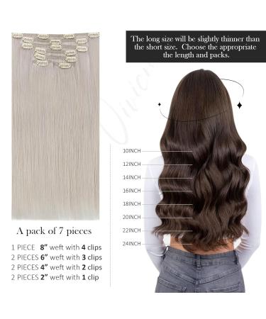 Vivien Clip-In Real Hair Extensions - Platinum Blonde #60 | 30cm 80g - Premium Remy Clip Extensions - Buy Online on GoSupps.com