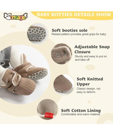 Sonsage Baby Snow Boots | Soft Anti-Skid Sole Ankle Booties for Newborns | Winter Warm Crib Shoes 0-6 Months | Toddler Prewalker (C01 Light Brown) - Buy Online on GoSupps.com