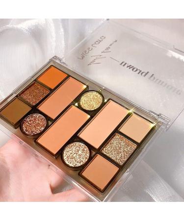12 Colors Shimmering eyeshadow-up shine Matt waterproof glitter blid shadow nude long-lasting palette highly pigmented warm chocolate colors cosmetics # 01 B01