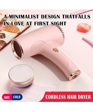 Handheld Cordless Hair Dryer Rechargeable Portable Hairdryer Free Standing Hair Air Blower for Outdoor Lightweight Mini Blow Dryer Ideal for Holiday and Travel Black - Buy Online on GoSupps.com