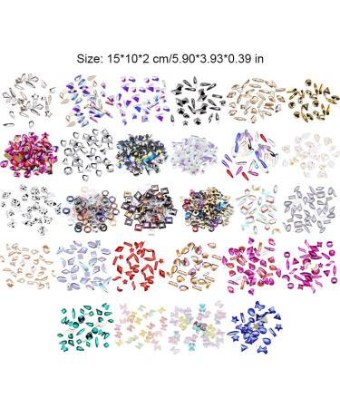 dijiusidy 50 Pieces Glass Crystal Set Eye-catching Personalized Nail Art Rhinestones DIY Handcraft Manicure Accessories for Card Making Crystal White AB - Buy Online on GoSupps.com