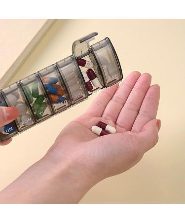 JAIMELA 7-Day Pill Organizer Box - Easy Open Medication & Vitamin Storage - Black - Buy Online on GoSupps.com