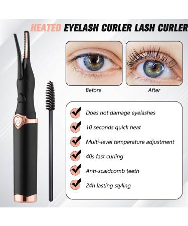 Buy Rechargeable Heated Eyelash Curler - Portable & Quick Curling Makeup Tool for Women & Girls - Long-Lasting Black Lash Curler - Buy Online on GoSupps.com