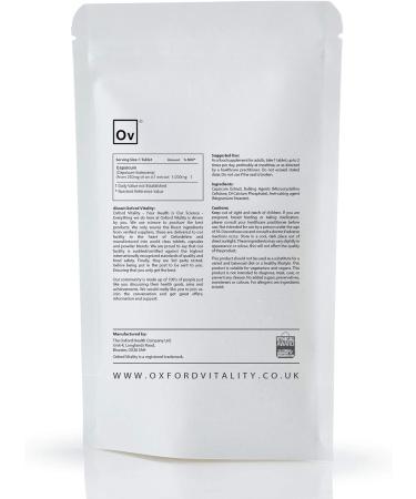 Max Strength Capsicum Tablets 1000mg | Premium Chilli Pepper Extract Supplement | Vegan | UK Manufactured | Oxford Vitality - Buy Online on GoSupps.com