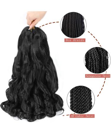 French Curly Braiding Hair 16 Inch 8 Pack - Lightweight Synthetic Easy Braid Extensions for Braids - Pre Stretched & Bouncy Braiding Hair - 1B Color - Buy Online on GoSupps.com
