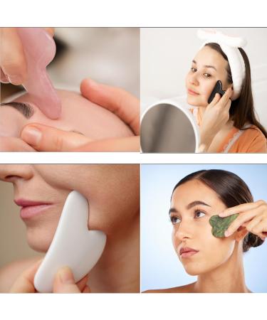 Premium Gua Sha Tool for Face Natural Jade & Black Stone Facial Sculpting for Jawline Puffiness & Double Chin Reduction | Ideal Eye Massager - Buy Online on GoSupps.com