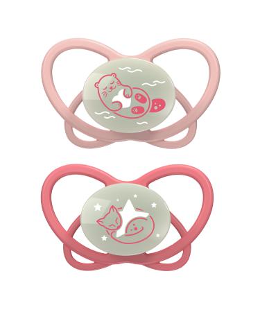 Nip Schnuller My Butterfly Night: From sustainable raw materials light and airy still-friendly & jaw-friendly silicone light red size 2 (5-18 months) red-Night size 2 (5-18 months)