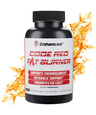 Enhanced Labs Code Red - Pure Fat Burner Supplement for Weight Loss and Fat Reduction - No Added Caffeine and Additives - Formula to Quicken Metabolism and Appetite Suppression - 120 Capsules