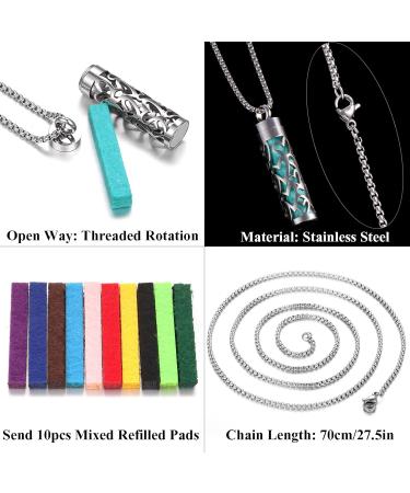 JEAN SMILE Essential Oil Necklace for Women - Aromatherapy Pendant 316L Stainless Steel Diffuser Jewelry Gift for Men & Women - Perfect for Christmas & Birthdays - Buy Online on GoSupps.com