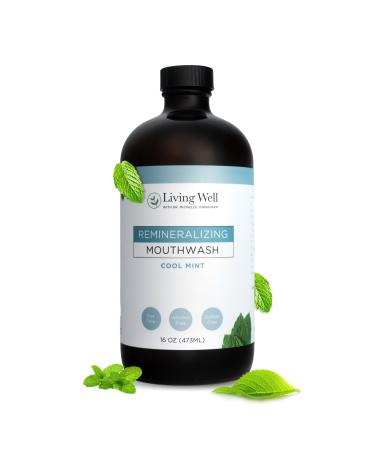 Living Well with Dr. Michelle Cool Mint Remineralizing Mouthwash | Hydroxyapatite & Colloidal Silver Formula | Alcohol-Free | Fluoride-Free Mouth Rinse
