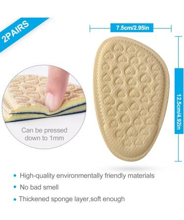 Comfort Metatarsal Foot Pads - Anti-Sliding High Heel Cushion Inserts for Ball of Feet - Heel Pain Relief - 2 Pairs Beige - Buy Online on GoSupps.com