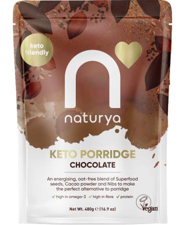 Naturya Keto Porridge Oat-Free 480g (Chocolate) Healthy Breakfast No Added Sugar Gluten-Free and Vegan