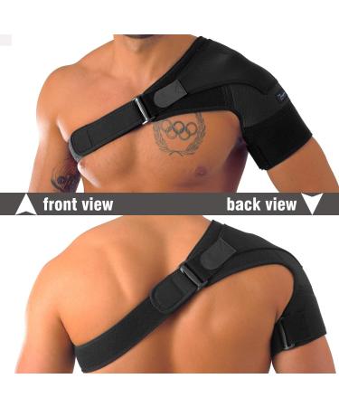 Shoulder Brace for Women & Men - Torn Rotator Cuff Support AC Joint Pain Relief Arm Immobilizer Wrap - Medium/Large Black - Free Extension - Buy Online on GoSupps.com