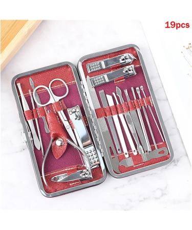 19 Pieces of Portable Exquisite Nail Tools Nail Scissors Set Household Stainless Steel Ear Pick Pedicure Nail Scissors (Color : Red) - Buy Online on GoSupps.com
