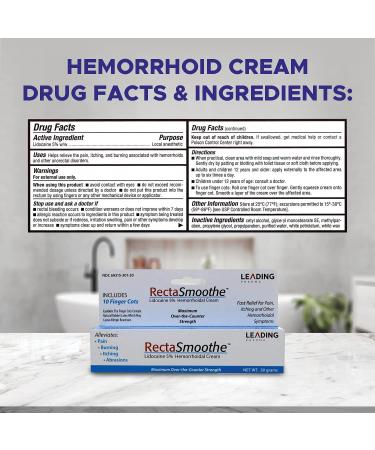 Lidocaine 5% Hemorrhoid Treatment by RectaSmoothe | Fast Pain Relief for Anorectal Disorders | 2-Pack - Buy Online on GoSupps.com