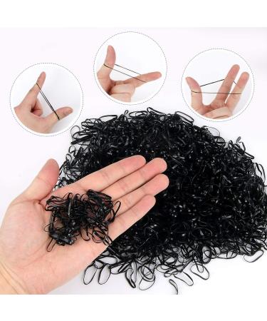 300PCs Transparent Mini Elastic Hair Ties - Perfect for Children's Hair Wedding Styles & More (Black) - Buy Online on GoSupps.com