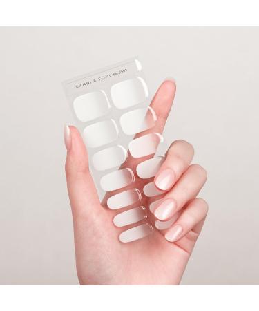 Danni & Toni half hardened gel nail foils (Frosty Veil) White color gradient gradation glossy nail set uv gel nail foil nail design nail foil self-adhesive wraps 28 sticker frosty veil-de - Buy Online on GoSupps.com
