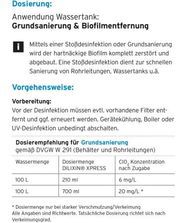 Dilixin XPress 5L - Legionella Control & Drinking Water Disinfection | Chlorine Dioxide 0.3% | Certified Efficacy DIN EN 13623 1276 1650 - Buy Online on GoSupps.com