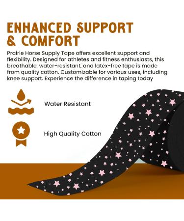 Prairie Horse Supply Kinesiology Tape - Enhanced Support Breathable Latex-Free - Ideal for Athletes & Fitness Enthusiasts - 2 x 16.4ft Moisture-Resistant Sensitive Skin Friendly - Buy Online on GoSupps.com