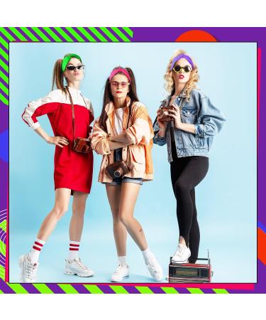 Yilloog 6 Pcs Neon Headbands for Women - Green Knotted Elastic Turban Hairband Set - 80s 90s Style Neon Hair Accessories - Perfect for Yoga, Running, Workout - Buy Online on GoSupps.com