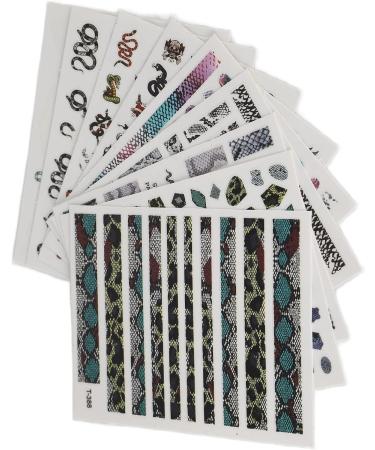 Self Adhesive Snake Nail Sticker 9 Sheets DIY Manicure Decoration Latest Fashionable Snake Nail Art Stickers for Nail Art Lover for DIY Manicure - Buy Online on GoSupps.com