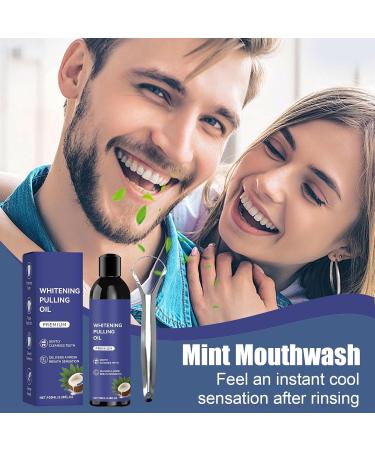 Oil Pulling pour les dents et les gencives 100 ml d'huile de rin age de bouche avec nettoyant de langue Aide au rin age des dents pour adultes adolescents matin soir de dormir - Buy Online on GoSupps.com