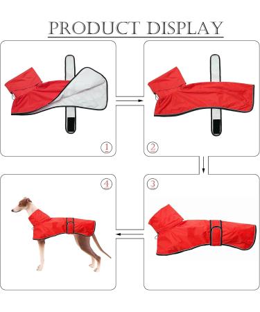 Buy Geyecete Waterproof Greyhound & Whippet Jacket - Reflective Adaptable XL Red (66-69cm) | International Shipping - Buy Online on GoSupps.com