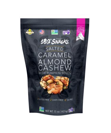 180 Snacks Salted Caramel Almond Cashew with Himalayan Salt - Delicious, Bite-Size Healthy Snacks - Non GMO, Dairy-free, Gluten-free Snacks - EBT Eligible Snacks for Kids and Adults - 15 oz