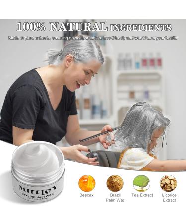 Buy 4.23oz White Temporary Hair Tint | Instant Cream Mud & Unisex Styling Pomade | 120g Silver White Hair Wax for Parties Cosplay & Holidays - Shop Internationally! - Buy Online on GoSupps.com