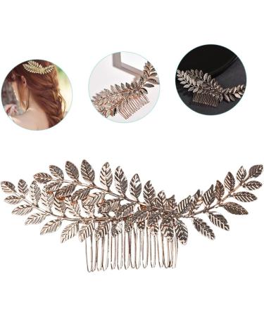 Beaupretty Wedding Hair Accessories comb hair bridal gold trim bridal headpiece gold decor gold headpiece leaves decor leaf decor women headdress Zinc alloy wedding Gold Hair Accessories - Buy Online on GoSupps.com