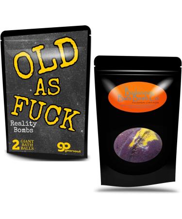 Old As F*ck Bath Bombs - Funny Men's Over The Hill Bath Balls - Handcrafted in USA (2 Count) - Buy Online on GoSupps.com