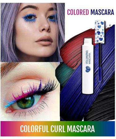 Allbestaye Colorful Mascara Set 7 Colors 7pcs Rainbow Charming Eyelashes Voluminous 3D Fiber Lashes Long Lasting Waterproof Makeup - Buy Online on GoSupps.com