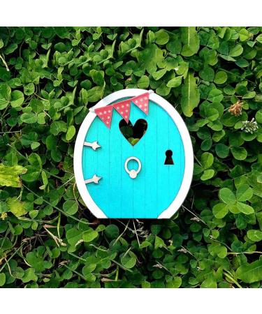 Miniature Fairy Garden Door Miniature Fairy Home Door | Garden Gnomes Outdoor Fariy House Door Wooden Tree Decorations Fairy Garden Accessories Blue - Buy Online on GoSupps.com
