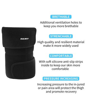 Hamstring Compression Sleeve with Thigh & Hip Support for Pain Relief & Recovery - Anti-Slip Silicone Strips - Unisex - Buy Online on GoSupps.com