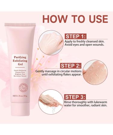 Purifying Exfoliating Gel Facial Exfoliator Cleanser Face Scrub Natural Exfoliating Gel Purifying Cream Gentle for Face Body Deep Cleansing for All Skin 1.76 Fl Oz (Pack of 1) - Buy Online on GoSupps.com