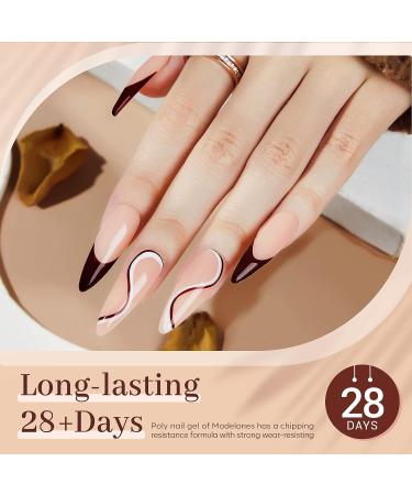 Modelones Poly Nail Gel 6 Colors Nude Skin Tones Collection - French Manicure DIY Design, Builder Gel Set for Poly Extension, Home Salon Beauty Gift - Buy Online on GoSupps.com