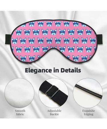 Shop French Bulldog Glasses Sleep Eye Mask | Adjustable Soft & Breathable Eye Cover for Men & Women - Pattern 65 - Buy Online on GoSupps.com