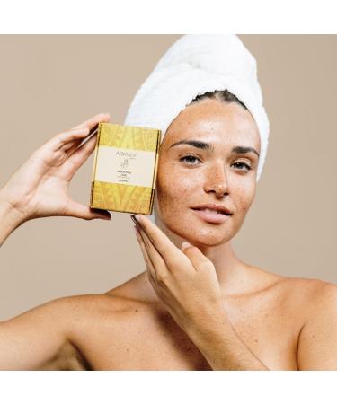Aoklabs Gold Linen Soap 2 in 1 cleanses and exfoliates the skin mildly deeply and effectively and hydrates nourishes and protects cell renewal 100g - Buy Online on GoSupps.com