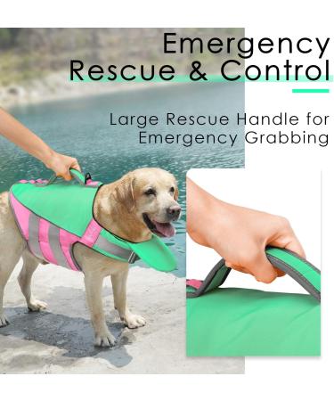 ThinkPet Dog Life Jacket - Adjustable Reflective Buoyancy Vest for Small Dogs | Mint Green & Pink - Buy Online on GoSupps.com