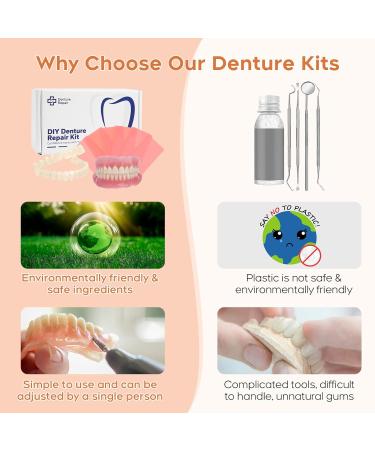 Do It Yourself Dentures Fake -Teeth Top and Bottom Temporary Teeth - Denture Kit for Women and Men - Create Your Perfect Smile at Home Pink - Buy Online on GoSupps.com