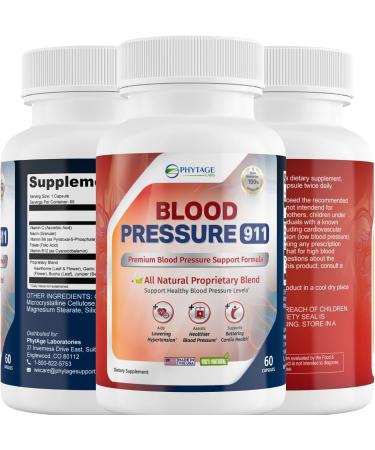 Blood Pressure 911 Premium Supplement - BP Support Pills. 60 Capsules 1 Count (Pack of 1) - Buy Online on GoSupps.com