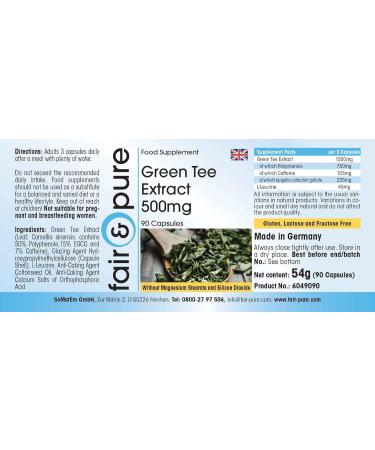 Fair & Pure - 1500mg per daily dose - Green tea extract with 50% polyphenols caffeine and EGCG - 90 vegan capsules - Buy Online on GoSupps.com