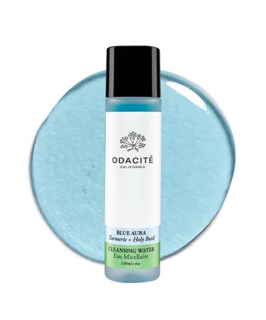 ODACITE Odacit  Facial Cleanser with Foam - Blue Aura Cleansing Water Facial Wash with Neem  Holy Basil & Turmeric - No-Rinse Micellar Water Removes Pollution  Impurities & Makeup  4.0 fl. Oz