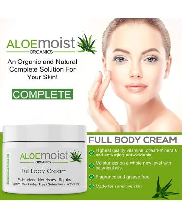 Organic Aloe Vera Body Lotion with Vitamin E, C, Retinol & Shea Butter - Anti Aging Moisturizer for Face & Body - 8 oz - Buy Online on GoSupps.com
