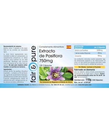 Fair & Pure - Passion flower extract 750mg - vegan - high dosage - 120 capsules of passionflower - Buy Online on GoSupps.com