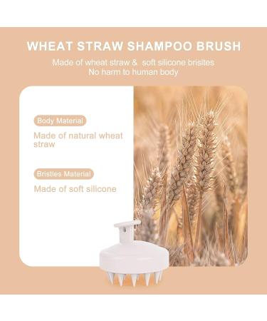 AIMIKE Scalp Massager Shampoo Brush - Soft Silicone Bristles for Dandruff Removal & Hair Growth Stimulation - Beige - Buy Online on GoSupps.com